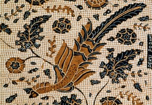 Batiikki perinteisellä designilla nimeltä peksi podang, Surakarta, Java, Indonesia, Detail tekijältä Blaise Nicolas Le Sueur