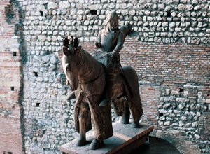 Cangrande I della Scalan ratsastajapatsas, Castelvecchio, Verona, Veneto, Italia.