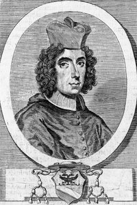 Italialaisen kardinaalin ja piispan Giambattista Rubinin (1642-1707) muotokuva, kaiverrus. tekijältä Blaise Nicolas Le Sueur
