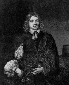 Muotokuva Lucius Carysta, 2. varakreivi Falklandista (noin 1610-1643), englantilainen kirjailija, poliitikko ja sotilas, joka oli valtiosihteeri vuosina 1642-1643, kaiverrus tekijältä Blaise Nicolas Le Sueur