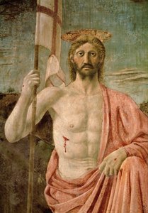 Kristus ylösnoussut (seinämaalaus) tekijältä Piero della Francesca