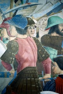 Yksityiskohta todellisen ristin legendasta, joka esittää Bysantin Heraklius I:n taistelun Chosroes II:ta vastaan, kirjoittanut Piero della Francesca tekijältä Piero della Francesca