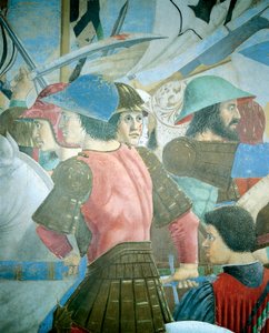 Yksityiskohta todellisen ristin legendasta, joka esittää Bysantin Heraklius I:n taistelun Chosroes II:ta vastaan, kirjoittanut Piero della Francesca tekijältä Piero della Francesca