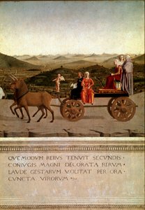 Federico da Montefeltron ja Battista Sforzan voiton diptyykki, yksityiskohta (Tempera puulla tekijältä Piero della Francesca