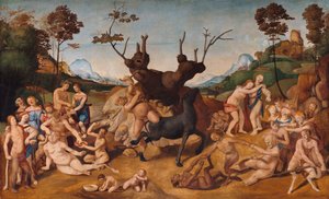 Italian kieli: Silenoksen historia, kohtaus: Silenoksen onnettomuudet tekijältä Piero di Cosimo