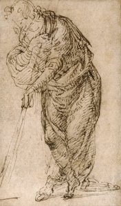 Pysyvä hahmo nojaa sauvaan, n. 1510 tekijältä Piero di Cosimo