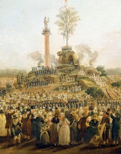 Yksityiskohta Korkeimman Olennon festivaalista Champ de Marsilla 8. kesäkuuta tekijältä Pierre Antoine Demachy