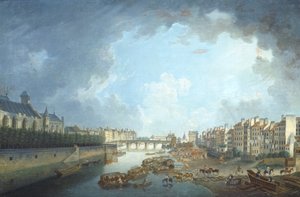 Arkkipiispan hiippakunta, Tournellen silta ja Port Saint-Bernard katsottuna Pariisin kaupungintalosta, Pierre Antoine Demachy tekijältä Pierre Antoine Demachy