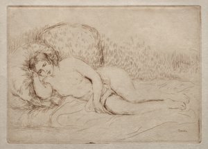 Alaston nainen makaa tekijältä Pierre-Auguste Renoir