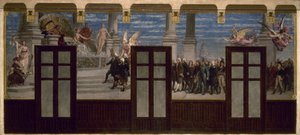 Skizze für das Rathaus des 20. Arrondissements: Die großen Männer der Revolution vor dem Gericht der Nachwelt von Pierre-Paul-Lêon Glaize