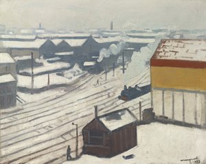 Gare Montparnasse lumessa, 1913 tekijältä Albert Marquet