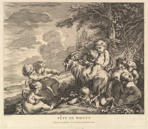 Bacchuksen juhla, n. 1738. tekijältä Pierre Alexandre Aveline