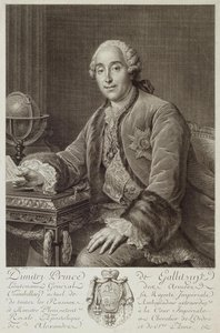 Prinssi Dmitri Mihailovitš Golitsynin muotokuva 1721-1793, 1762 tekijältä Pierre Alexandre Tardieu