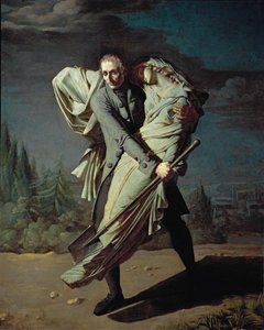 Nuori ja hänen tyttärensä ... (öljy kankaalle) tekijältä Pierre Antoine Augustin Vafflard