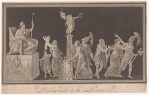 Allegoria omistautumisesta Ranskalle Dévouement à la Patrie (otsikko esineessä) tekijältä Pierre Antoine Demachy