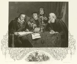 Luther, Melancthon, Pomeranus ja Cruciger tekijältä Pierre Antoine Labouchere