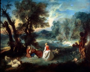 Pastoraalinen kohtaus, 1730-luku.