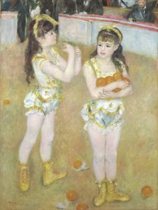 Akrobaatit Cirque Fernando, Francisca ja Angelina Wartenberg, 1879 tekijältä Pierre Auguste Renoir