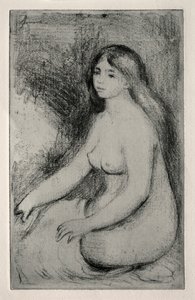 istuva uimari tekijältä Pierre Auguste Renoir
