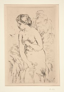 Baigneuse debout, ? mi-jambes (seisova kylpylä, polviin asti) tekijältä Pierre Auguste Renoir