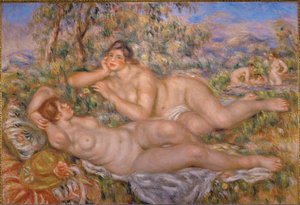 Kylpevät naiset (öljy kankaalle) tekijältä Pierre Auguste Renoir