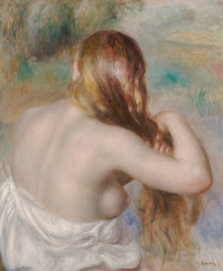 ਸੁਨਹਿਰੀ ਬਰੇਡਿੰਗ ਉਸਦੇ ਵਾਲ ਫਿਨਿਸ਼ tekijältä Pierre Auguste Renoir