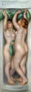 Karyatidit, n. 1910 (öljy paneelille) tekijältä Pierre Auguste Renoir