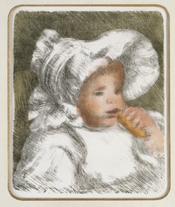 Lapsi keksin kanssa, n. 1888-89 tekijältä Pierre Auguste Renoir