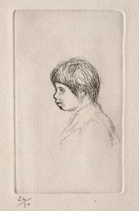 Claude Renoir profiilissa. tekijältä Pierre Auguste Renoir