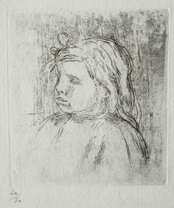 Claude Renoir, kolme neljäsosaa vasemmalla, 1908. tekijältä Pierre Auguste Renoir