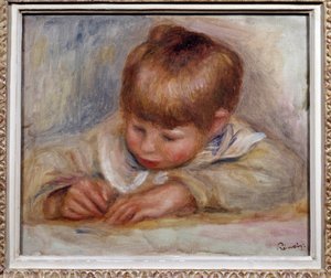 Coco-kirjailija Pierre Auguste Renoirin maalaus (1841-1919). 1906. Dim. 0,29 x 0,37 m. Lyon, Kuvataidemuseo tekijältä Pierre Auguste Renoir