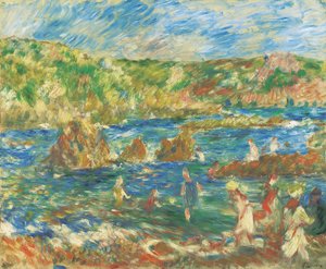 Lapset rannalla Guernsey, n. 1883 tekijältä Pierre Auguste Renoir