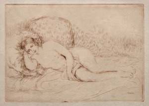 Alaston nainen makaa tekijältä Pierre Auguste Renoir