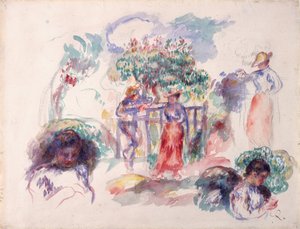 Figuurit puun alla, 1880-82. tekijältä Pierre Auguste Renoir