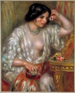 Gabrielle koruineen: Gabrielle Renard, taiteilijan pojan sairaanhoitaja. Pierre Auguste Renoirin (1841-1919) maalaus tekijältä Pierre Auguste Renoir