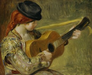 Tyttö kitaralla, 1897 tekijältä Pierre Auguste Renoir