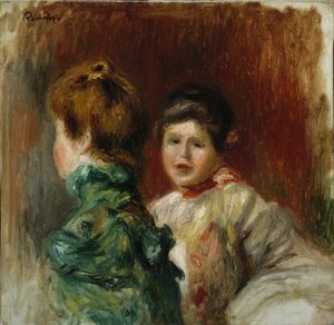 Kahden naisen päät, n. 1895 (öljy kankaalle) tekijältä Pierre Auguste Renoir