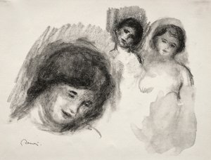 Kivi kolmella luonnoksella. tekijältä Pierre Auguste Renoir