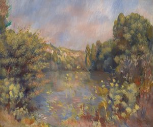 Järvenrantamaisema, n. 1889 tekijältä Pierre Auguste Renoir
