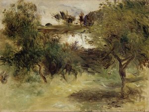 Maisema puiden kanssa tekijältä Pierre-Auguste Renoir