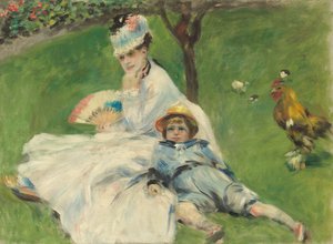 Madame Monet ja hänen poikansa tekijältä Pierre Auguste Renoir