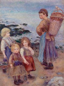 Sinisimpukkakalastajat Bernevalissa tekijältä Pierre-Auguste Renoir