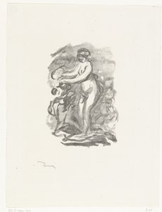 Alaston nainen seisoo viiniköynnöksen vieressä Femme au cep de vigne tekijältä Pierre Auguste Renoir