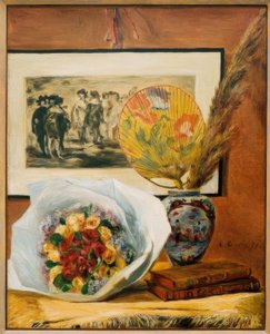 Nature morte au bouquet et à l’éventail tekijältä Pierre Auguste Renoir