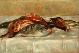 Asetelma kalan kanssa tekijältä Pierre Auguste Renoir
