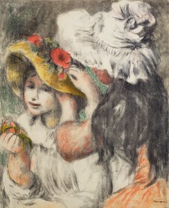 Hatun kiinnittäminen, 1898 tekijältä Pierre Auguste Renoir