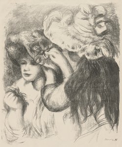 Hatun kiinnittäminen, 1897. tekijältä Pierre Auguste Renoir