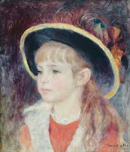 Muotokuva nuoresta tytöstä sinisessä hatussa, 1881