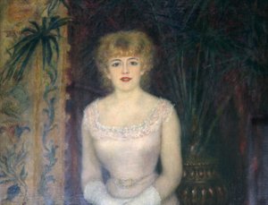 "Näyttelijä Jeanne Samaryn muotokuva", 1878. tekijältä Pierre Auguste Renoir