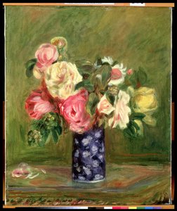 Ruusuja sinisessä maljakossa tekijältä Pierre-Auguste Renoir